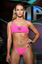 Load image into Gallery viewer, Pink 2- Piece Halter Crystal Diamond Bikini

